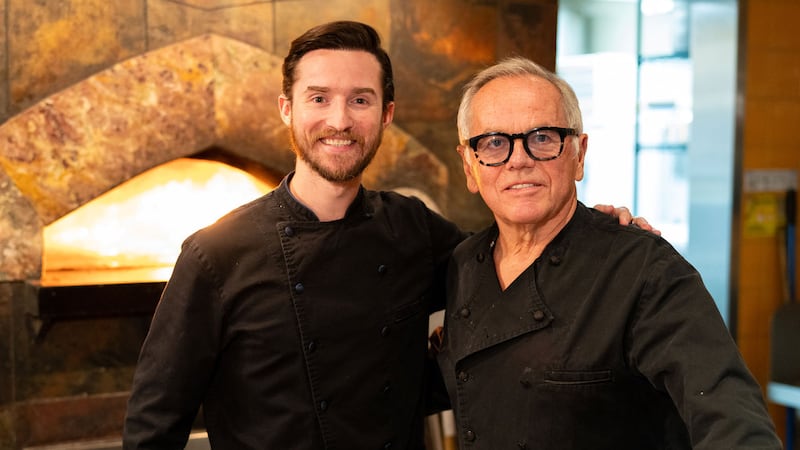 Byron Lazaroff-Puck, left, with his father Wolfgang Puck, photographed in December 2023.