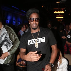 Diddy attends the Revolt launch party at Slate on October 21, 2013.