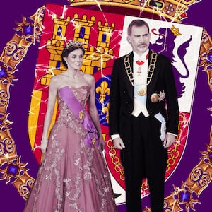 A photo illustration of King Felipe and Queen Letizia.