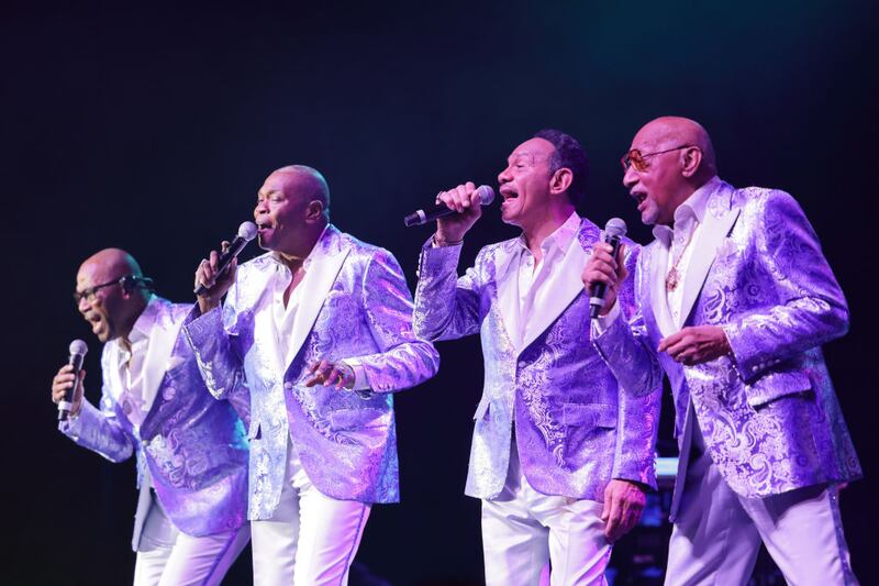 (L-R) Lawrence Payton Jr., Alexander Morris, Ronnie McNeir and Abdul Duke Fakir of The Four Tops perform in Berlin.