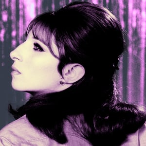 A colorized profile picture of a young Barbra Steisand