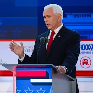 Mike Pence speaks during the second GOP debate.