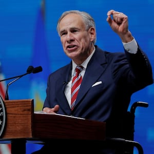 Texas Governor Greg Abbott speaks at the annual National Rifle Association (NRA) convention in Dallas, Texas, U.S., May 4, 2018.