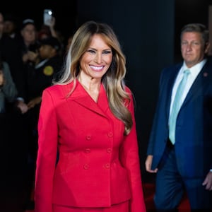 Melania Trump arrives to the Fiserv Forum on the last night of the Republican National Convention in Milwaukee, Wis., on Thursday July 18, 2024.