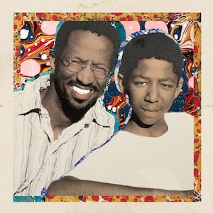 Photo illustration of Rickey Smiley and son