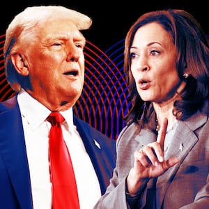 A photo illustration of former President Donald Trump and Vice President Kamala Harris.