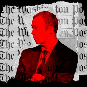 A photo illustration of Washington Post's Will Lewis.