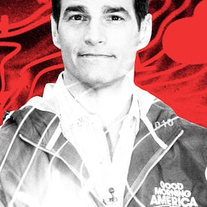 A photo illustration of Rob Marciano