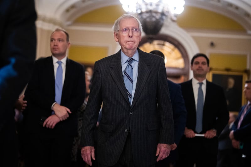 Senate Minority Leader Mitch McConnell, R-Ky., is seen after the senate luncheons in the U.S. Capitol. 