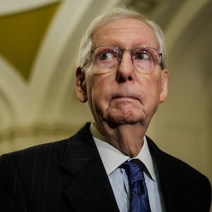 Senate Minority Leader Mitch McConnell (R-KY) speaks during a press conference following the Republicans weekly policy luncheon on January 23, 2024 in Washington, DC.