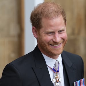 Prince Harry leaves after the Coronation of King Charles III, at Westminster Abbey, in London, Britain May 6, 2023.