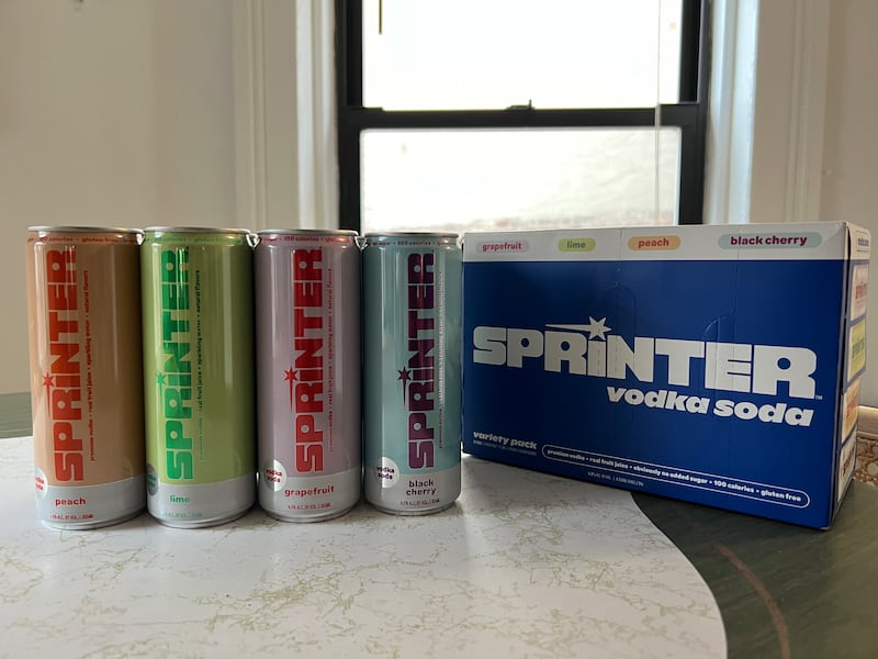 An eight-pack of Sprinter cans.