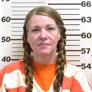 Doomsday Mom Lori Daybell poses for booking photo after being found guilty of killing her two children and her husband’s ex-wife, Tammy Daybell. 