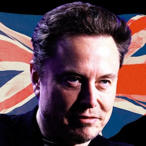 Elon Musk and U.K. flag