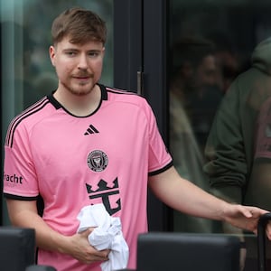 Mr. Beast is seen in attendance during a match between Inter Miami and CF Montréal at DRV PNK Stadium 