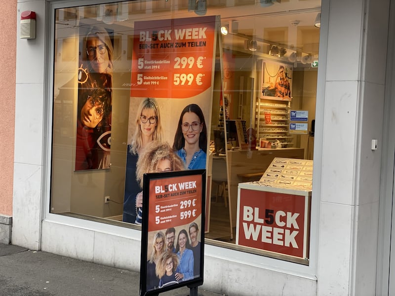 Black Friday sales advertised in Bamberg, Germany.