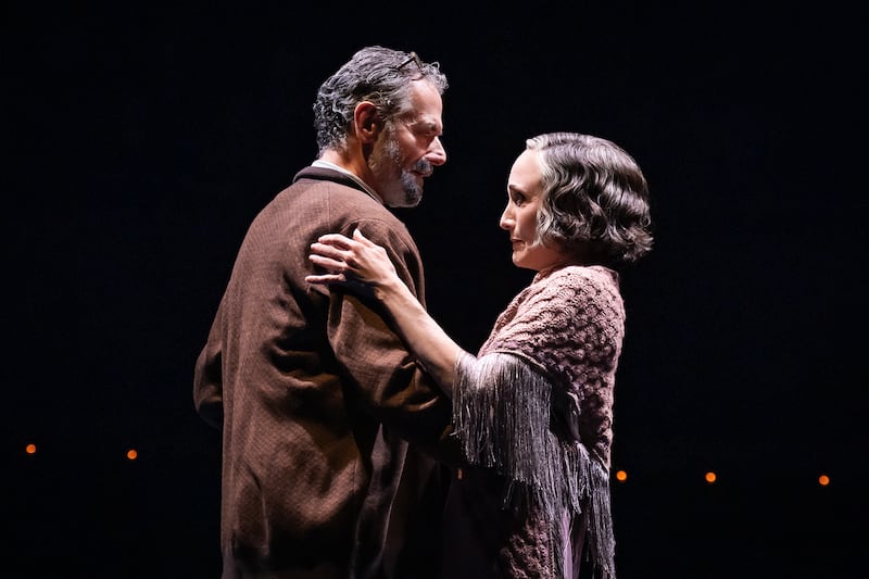 Steven Skybell, left, and Bebe Neuwirth in 'Cabaret'