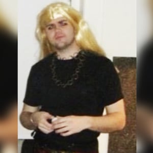 An image of JD Vance allegedly dressed as a woman and wearing a blonde wig