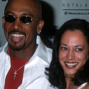 Montel Williams and Kamala Harris