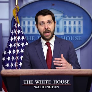 National Economic Council Director Brian Deese speaks during a White House news briefing in Washington, D.C.