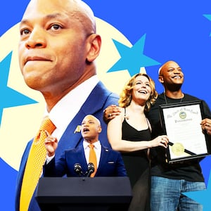 A photo illustration of Wes Moore.