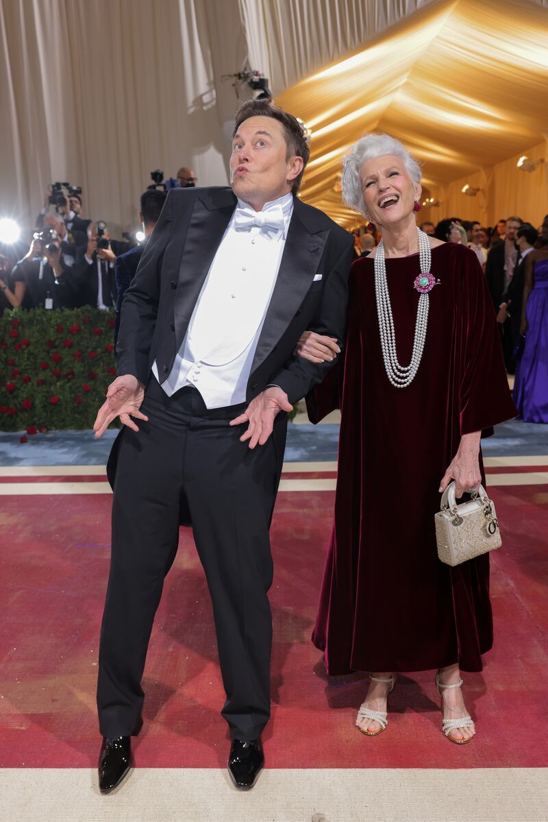 Elon Musk and his mom, Maye, pose together at Met Gala.