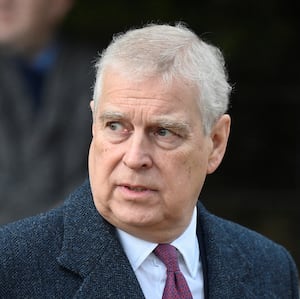 Britain's Prince Andrew, Duke of York attends the Royal Family's Christmas Day service at St. Mary Magdalene's church, as the Royals take residence at the Sandringham estate in eastern England, Britain December 25, 2022.