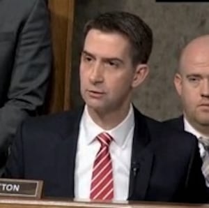 Sen. Tom Cotton questions TikTik CEO Shou Zi Chew in Senate hearing.