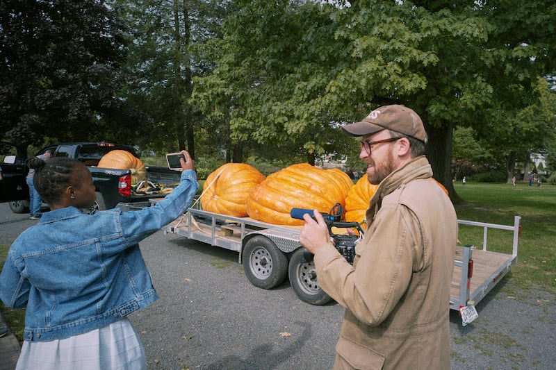 John Wilson at a giant pumpkin growing contest.