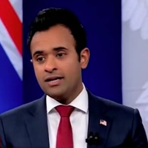 Vivek Ramaswamy during a CNN town hall event