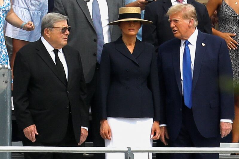 Donald Trump attends his son Barron’s high school graduation along with his wife, Melania, and her father.