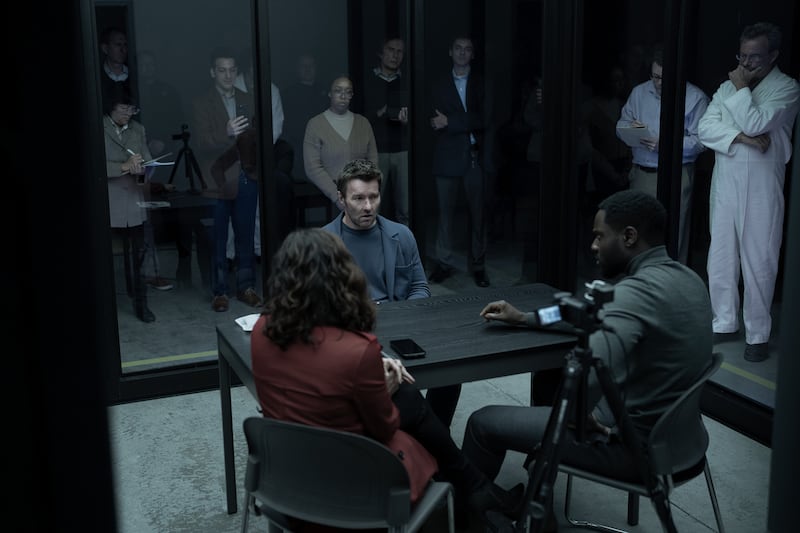 A photo still of Alice Braga, Joel Edgerton and Dayo Okeniyi in Dark Matter