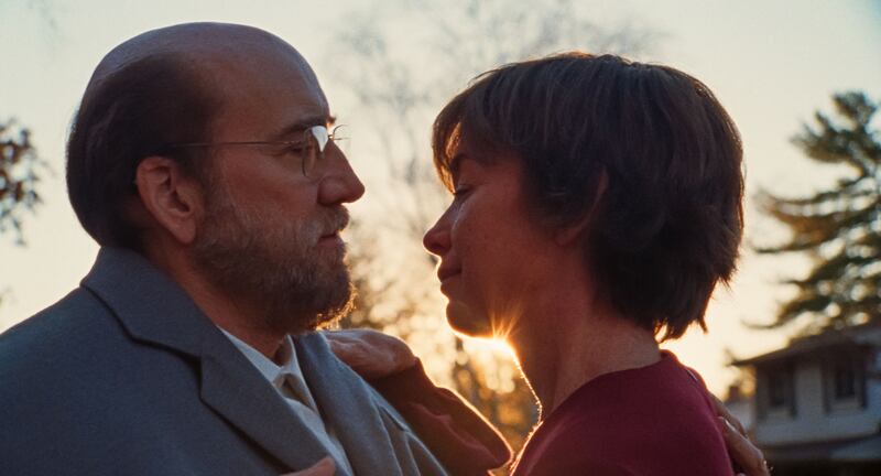 Photo still of Nicolas Cage and Julianne Nicholson in 'Dream Scenario.'