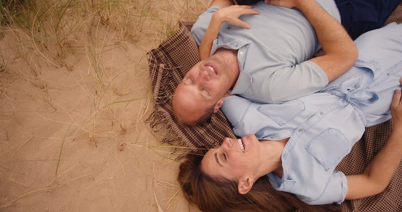 Screen grab from Kate Middleton cancer recovery video with Prince Harry and her children.