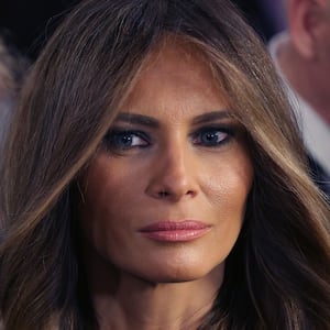 Melania Trump looks at Donald Trump