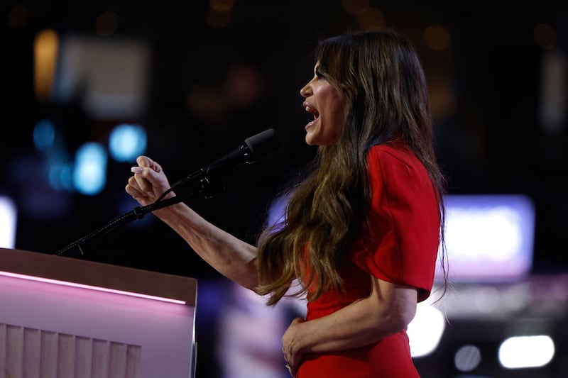 Kimberly Guilfoyle speaks on Day 3 of the Republican National Convention (RNC), at the Fiserv Forum in Milwaukee, Wisconsin, U.S., July 17, 2024.