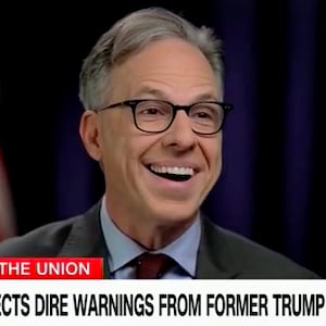 Jake Tapper laughs in JD Vance's face on CNN's State of the Union With Jake Tapper and Dana Bash.