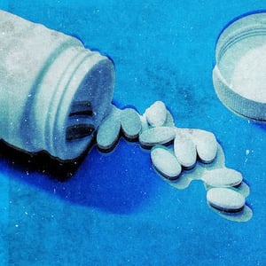 An illustration including photos of the drug Fentanyl and various Textures