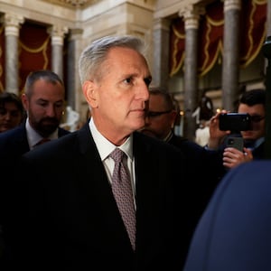 Speaker of the House Kevin McCarthy (R-CA) is pursued by journalists