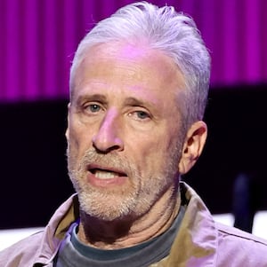 NEW YORK, NEW YORK - NOVEMBER 11: Jon Stewart performs during the 18th Annual Stand Up For Heroes Benefit Presented By Bob Woodruff Foundation And New York Comedy Festival at David Geffen Hall on November 11, 2024 in New York City. (Photo by Jamie McCarthy/Getty Images for Bob Woodruff Foundation)