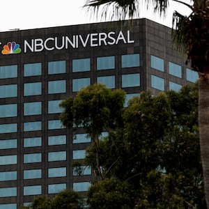 A view of the Comcast NBCUniversal building in Universal City, California. 