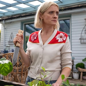 Anne-Marie Duff, Sharon Horgan, and Sarah Greene in Bad Sisters S2.