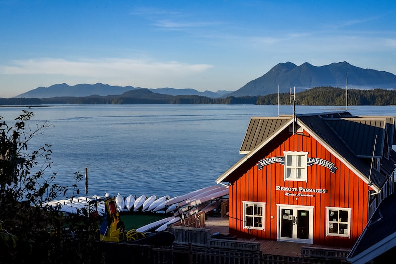 A view of the harbor in Tofino, Canada.