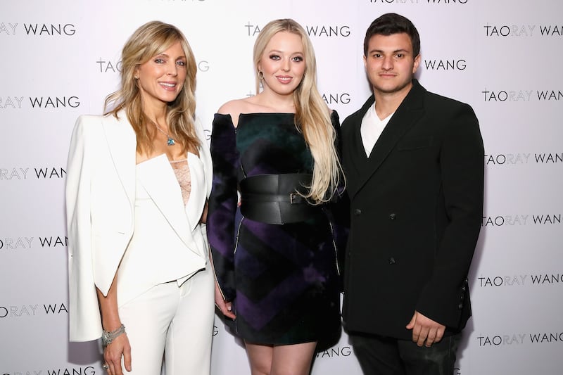 (L-R) Marla Maples, Tiffany Trump and Michael Boulos in 2019