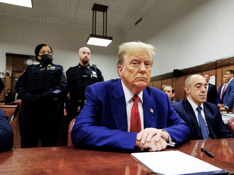 Donald Trump sits in the courtroom at New York State Supreme Court in New York, New York, U.S., 30 April 2024.