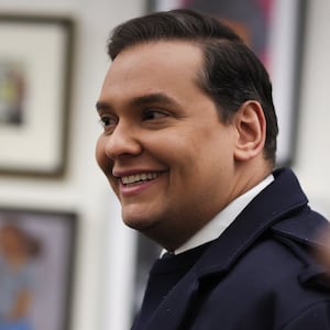 George Santos walks to a series of votes including a vote to expel him from the House of Representatives, on Capitol Hill in Washington, D.C., Dec. 1, 2023.