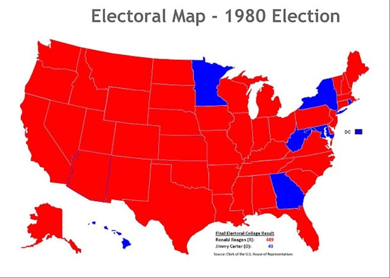 The 1980 electoral map