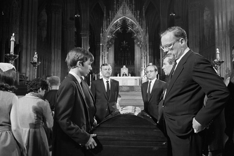 Robert F. Kennedy Jr. serving as pallbearer at the funeral for his father in New York.