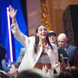 Caitlin Clark during the 2024 WNBA Draft on April 15, 2024 at the Brooklyn Academy of Music in Brooklyn, New York. 