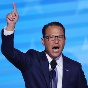 Pennsylvania Governor Josh Shapiro speaks at Democratic National Convention in Chicago, Illinois on August 21, 2024.